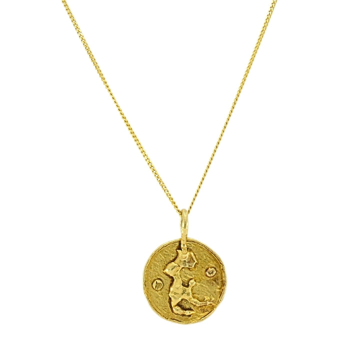 Jean Mahie 22k Gold Sculptural Abstract Pendant, 22k Chain (unbranded) Necklace