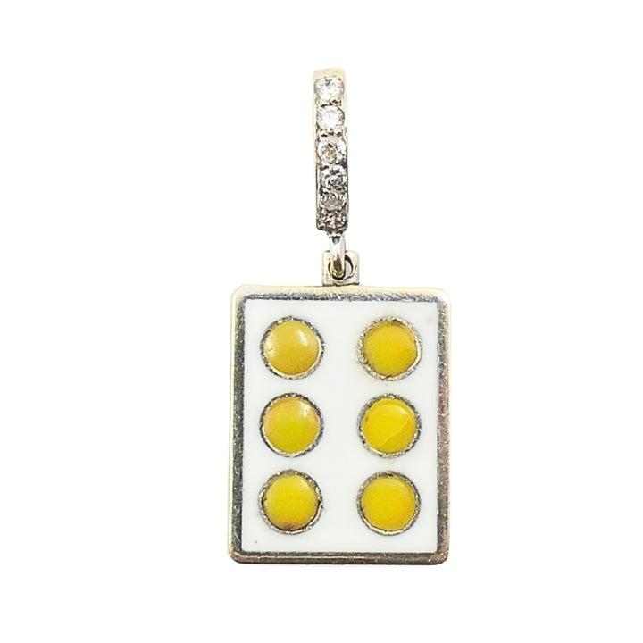 Vintage 12k Gold Domino Six Charm Pavé Diamond Bail