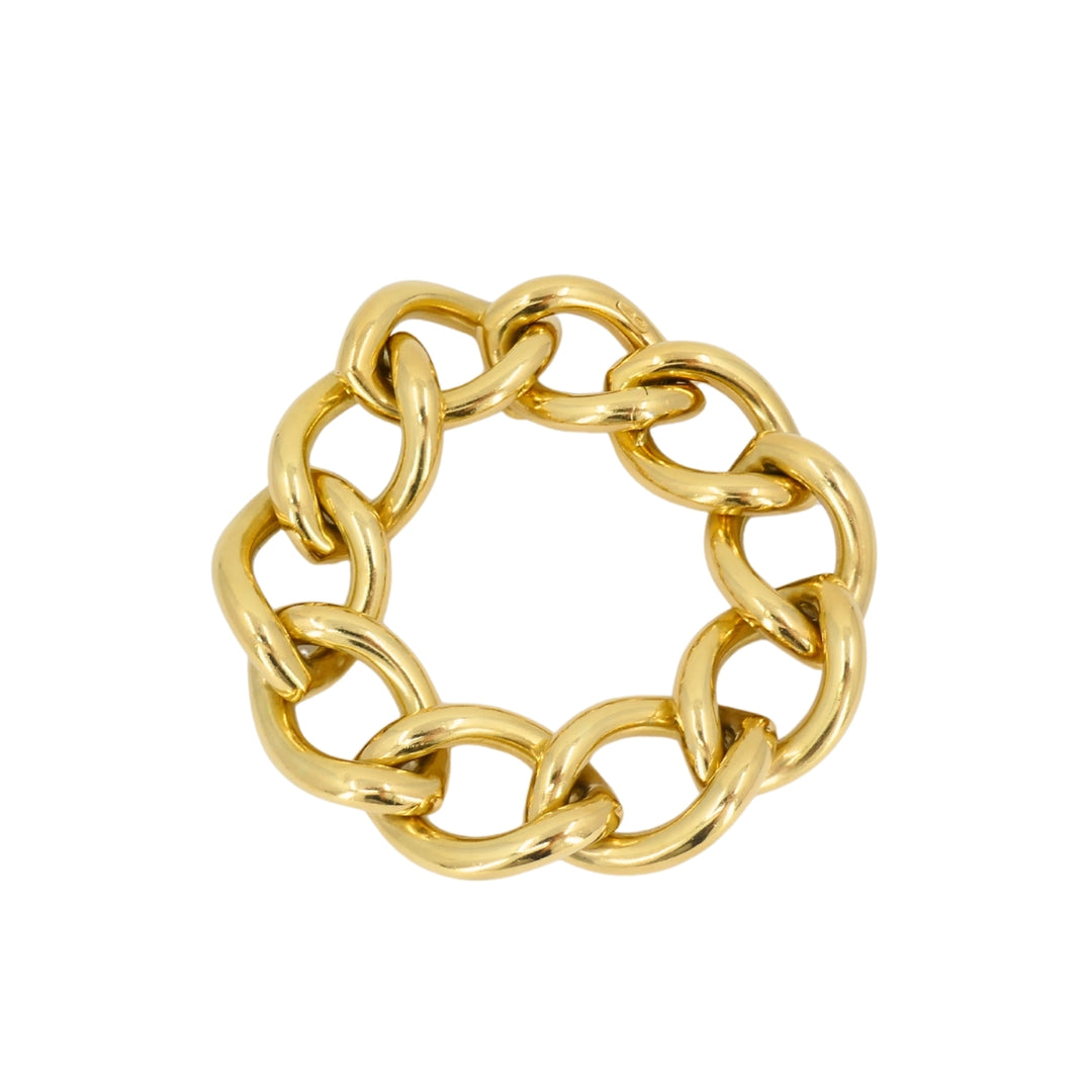 Vintage Italian Bracelet 18k Gold Marquise Shape Link
