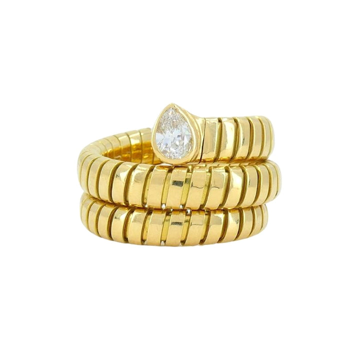 Bulgari Serpenti Tubogas Gold Diamond Ring