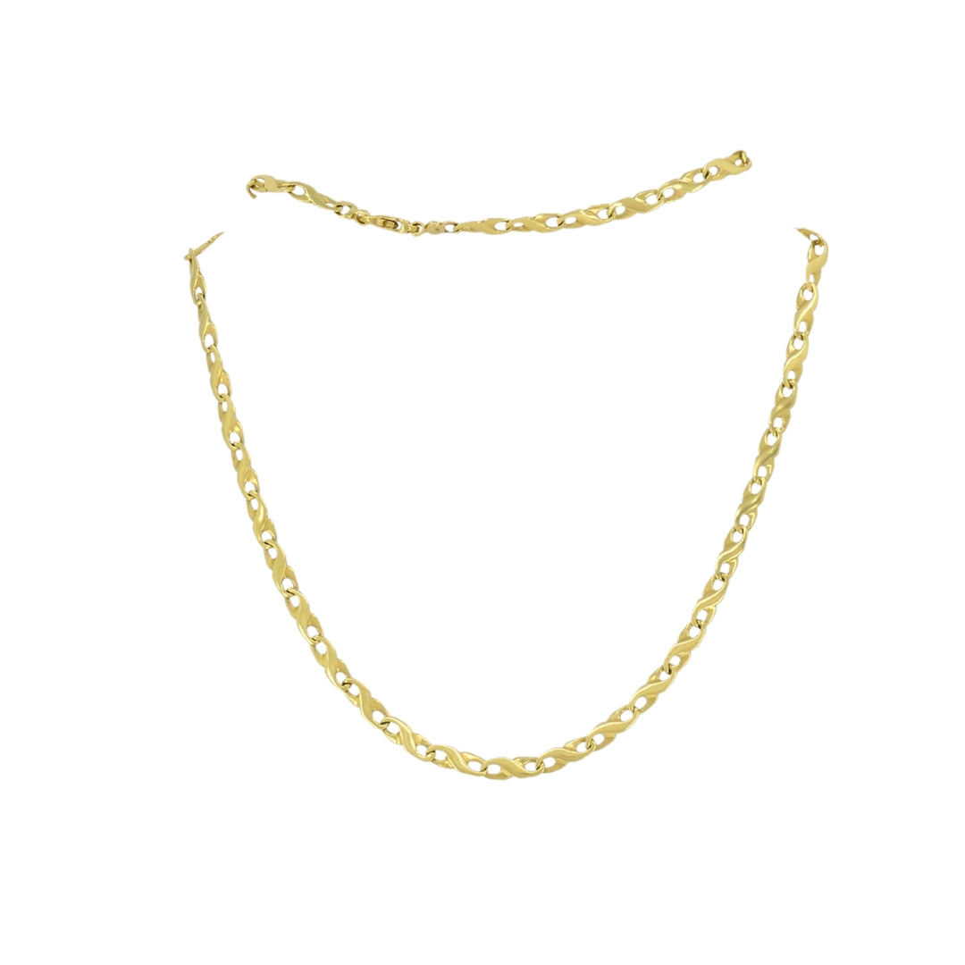 Vintage 18k Gold Figure Eight Link Chain Necklace