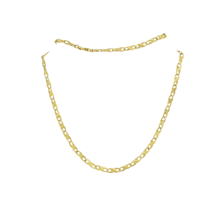 Vintage 18k Gold Figure Eight Link Chain Necklace