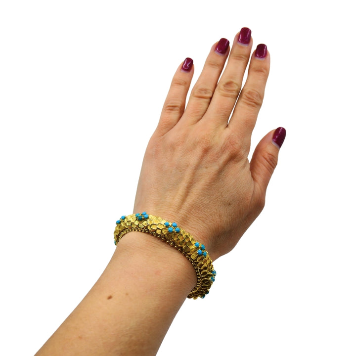 Vintage Cartier Bracelet Turquoise 18k Gold