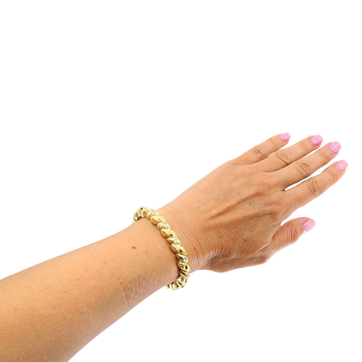 Vintage Van Cleef & Arpels 18k Gold Diamond Leaf Link Bracelet