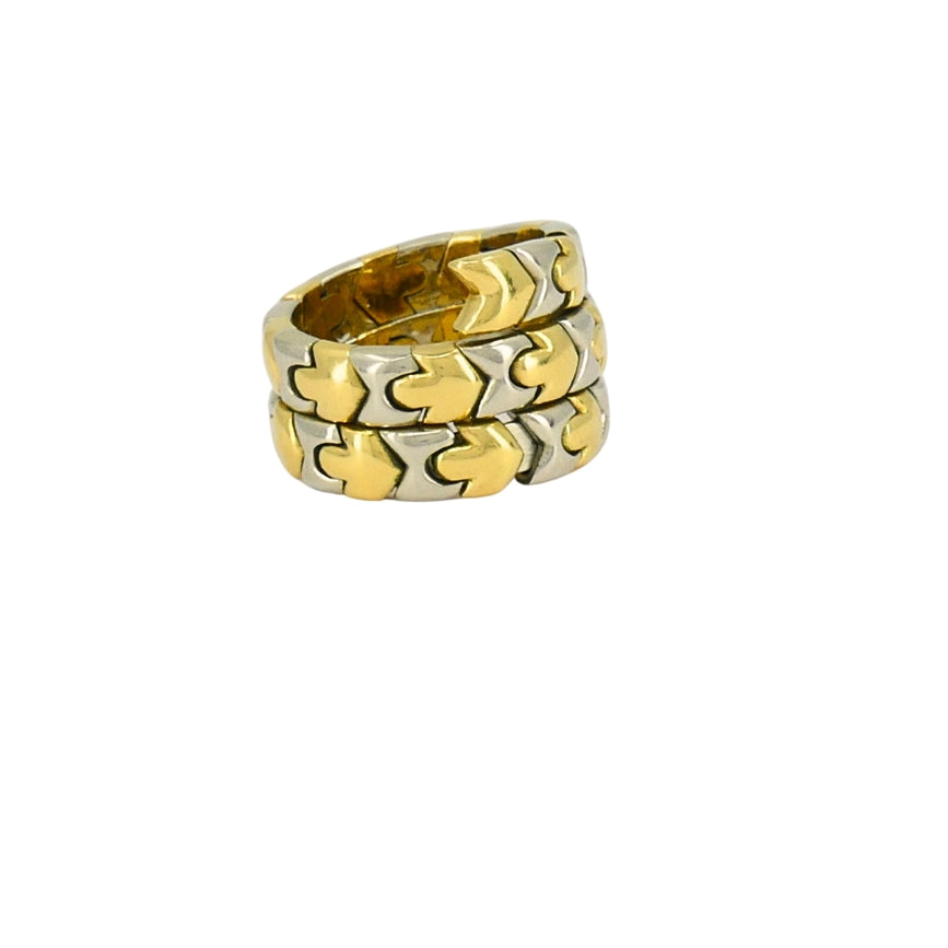 Bvlgari Bulgari Two-Tone Gold Ring Wrap Around 18k