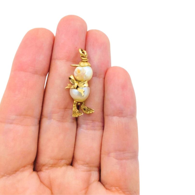 Pearl Charm Vintage 10k Gold Duckling