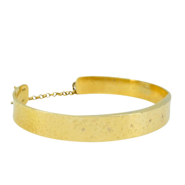 Vintage 18k Hammered Gold Cuff Bracelet