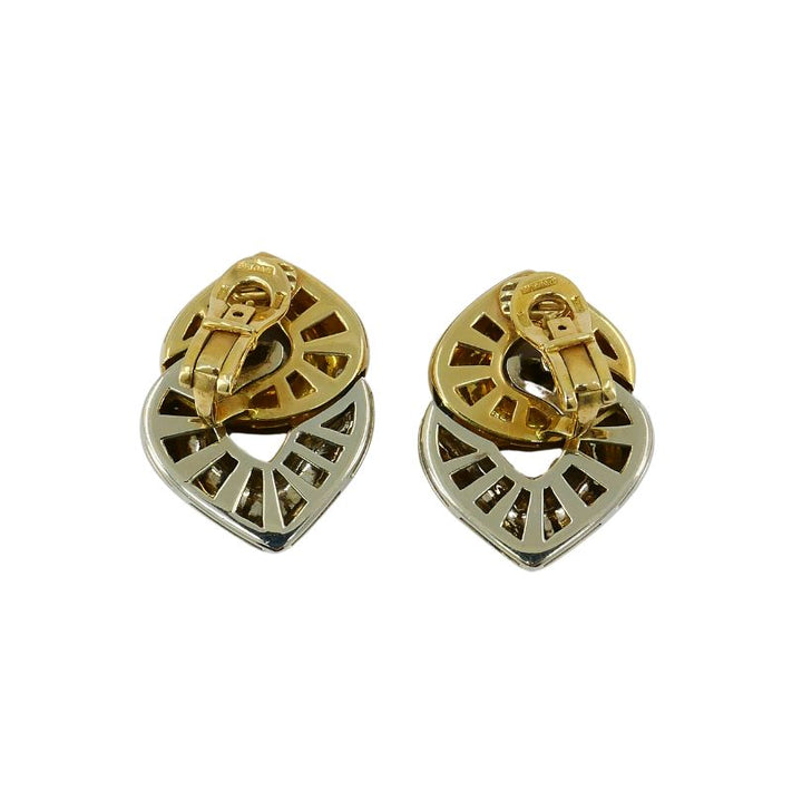 Bulgari Doppio Cuore Two-tone 18k Gold Clip Earrings