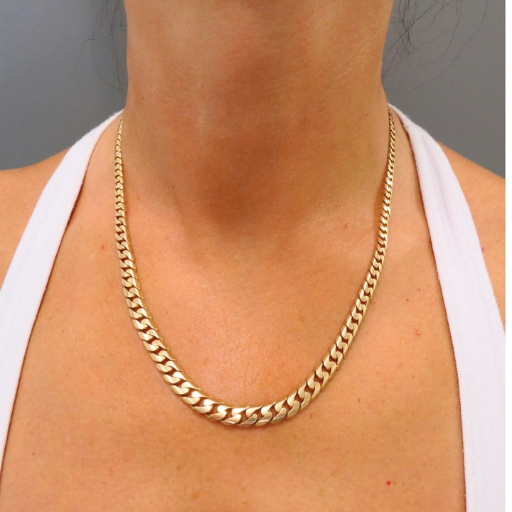 Vintage 18k Gold Curb Link Chain Necklace