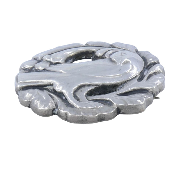 Georg Jensen 830 Silver Bird Brooch, Art Nouveau, Denmark, Circa 1915