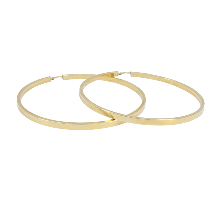 Vintage Italian 14k Gold Hoop Earrings
