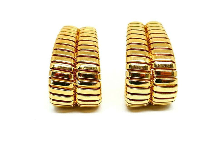 Bulgari Tubogas Yellow Gold Clip-On Hoop Earrings