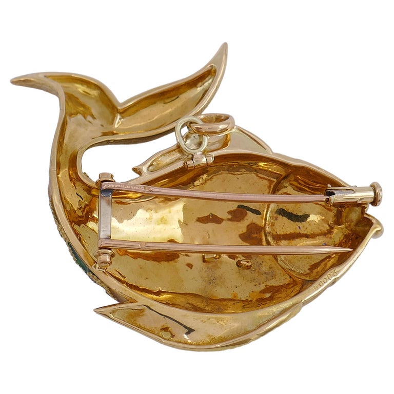 Boucheron Pendant Gold Brooch Fish