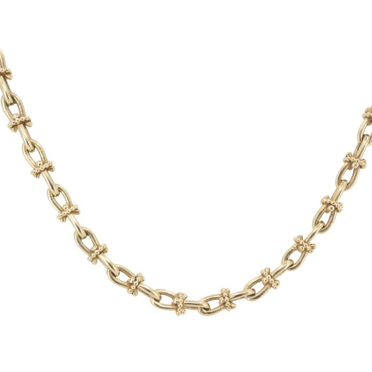 Vintage 14k Gold Nautical Chain Necklace Mariner Link Design