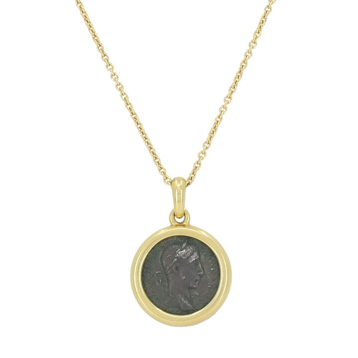 Vintage Bvlgari 18k Gold Ancient Coin Monete Bulgari Pendant