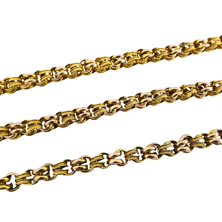 Antique Chain 10k Gold Textured Rope Necklace