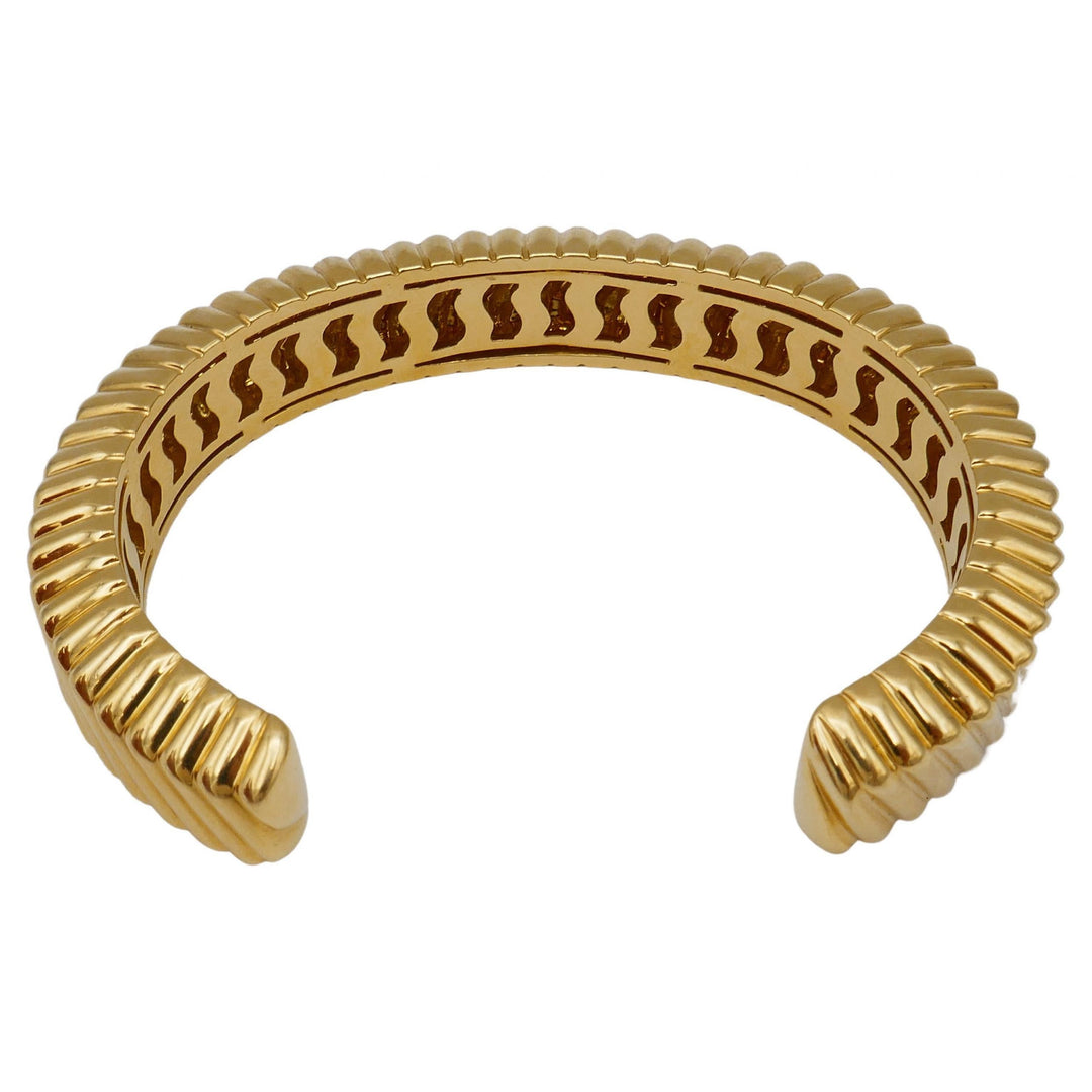 Tiffany & Co. Gold Ribbed Design Bangle Bracelet