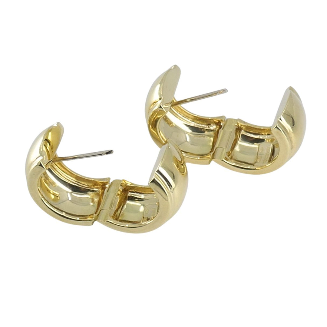 Tiffany & Co. Italian 18k Yellow Gold Wide Hoop Earrings