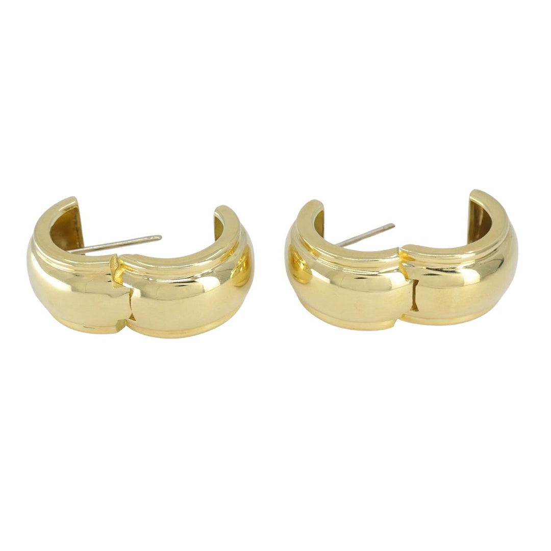 Tiffany & Co. Italian 18k Yellow Gold Wide Hoop Earrings