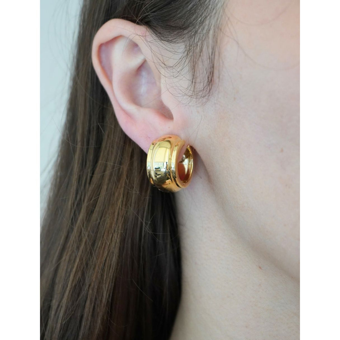 Tiffany & Co. Italian 18k Yellow Gold Wide Hoop Earrings