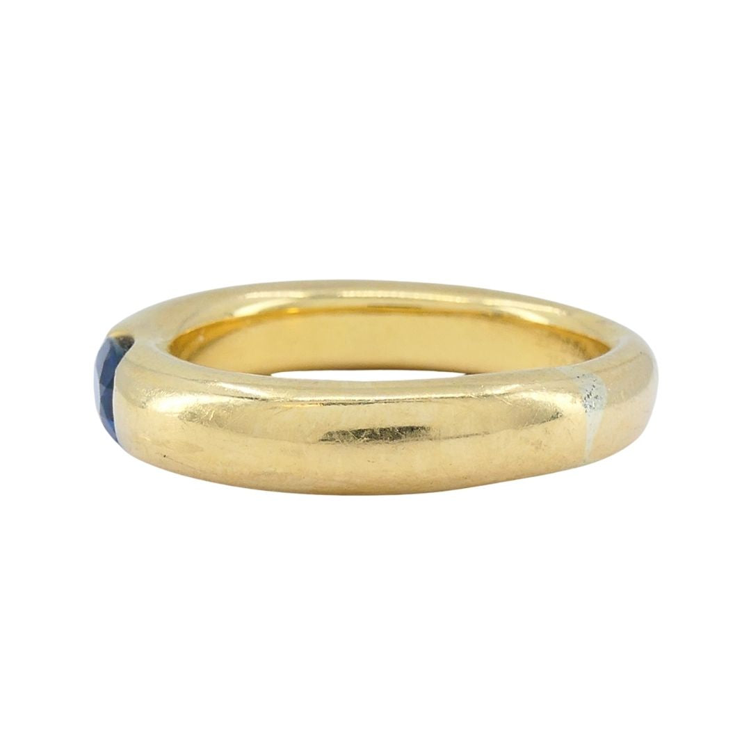 1997 Cartier 18k Gold Blue Sapphire Ellipse Band Ring