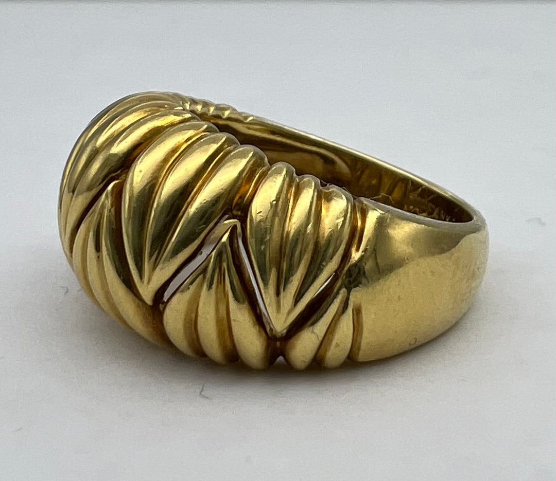 Tiffany & Co. 18k Gold Ring Ribbed Design