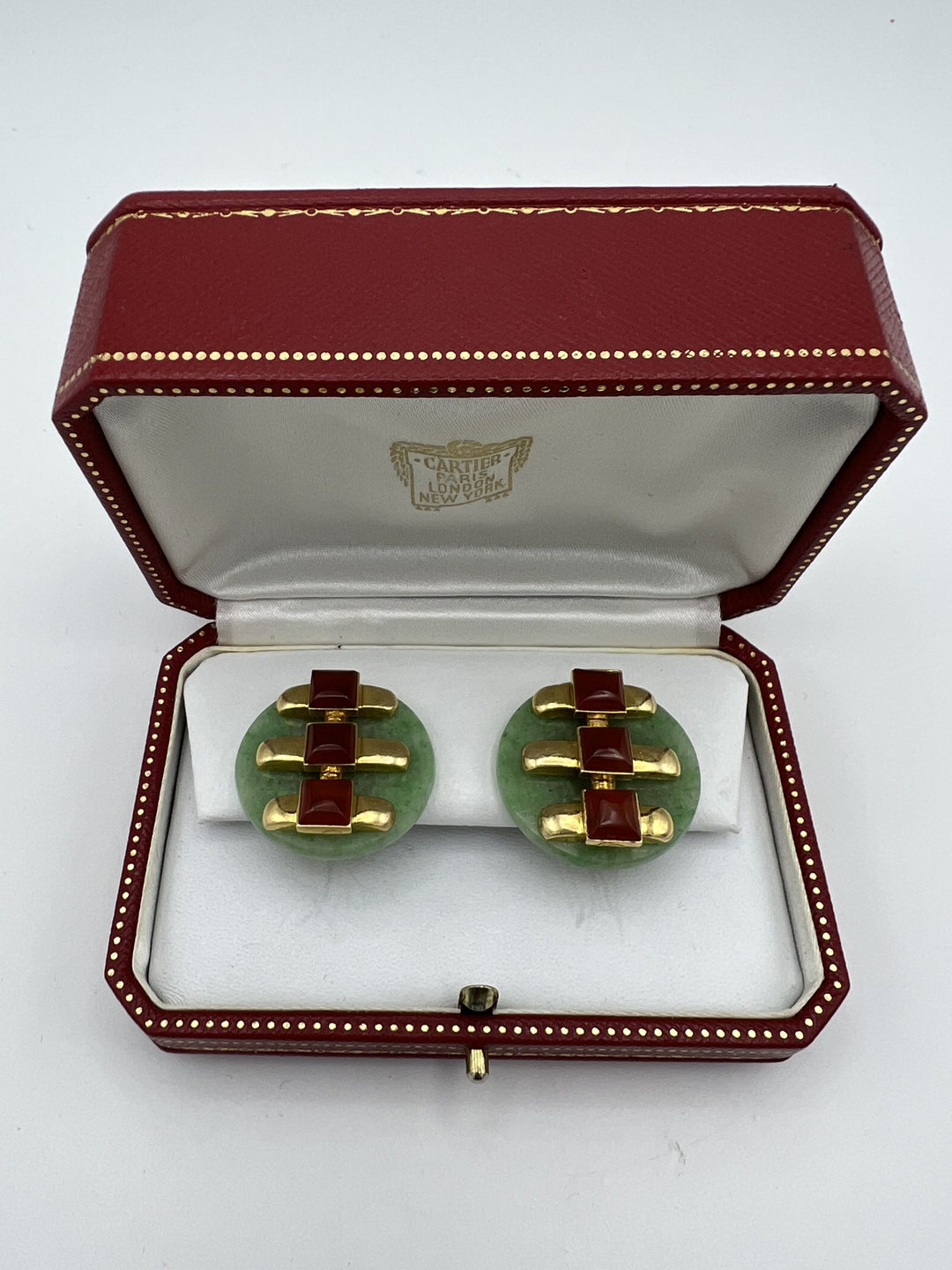 Aldo Cipullo for Cartier Jade Carnelian Earrings