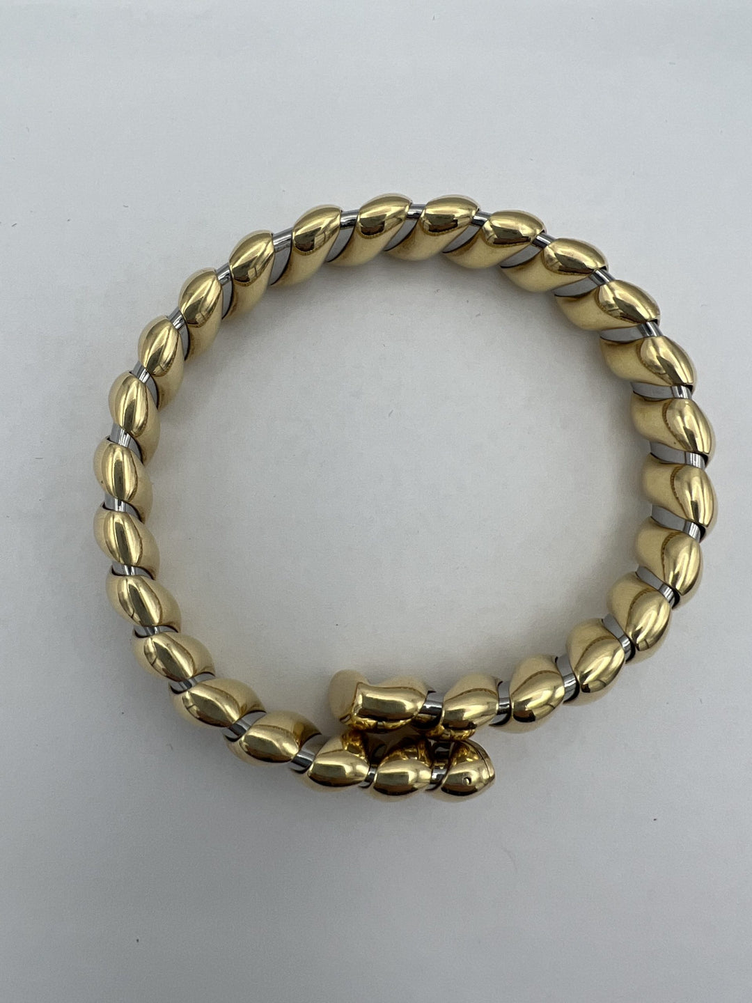 Bulgari Stainless Steel Gold Bangle Bracelet