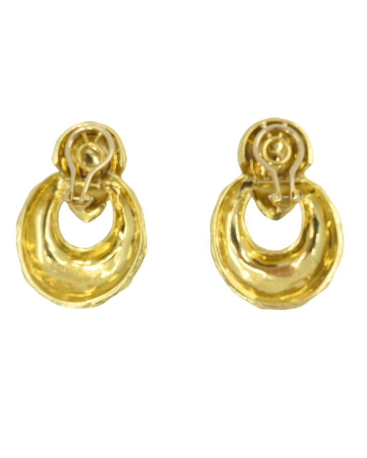 Vintage Van Cleef & Arpels Door Knocker Earrings 18k Gold