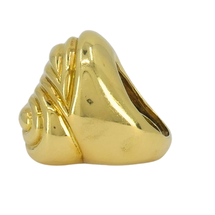 Vintage David Webb 18k Gold Cocktail Ring Sculptural Design