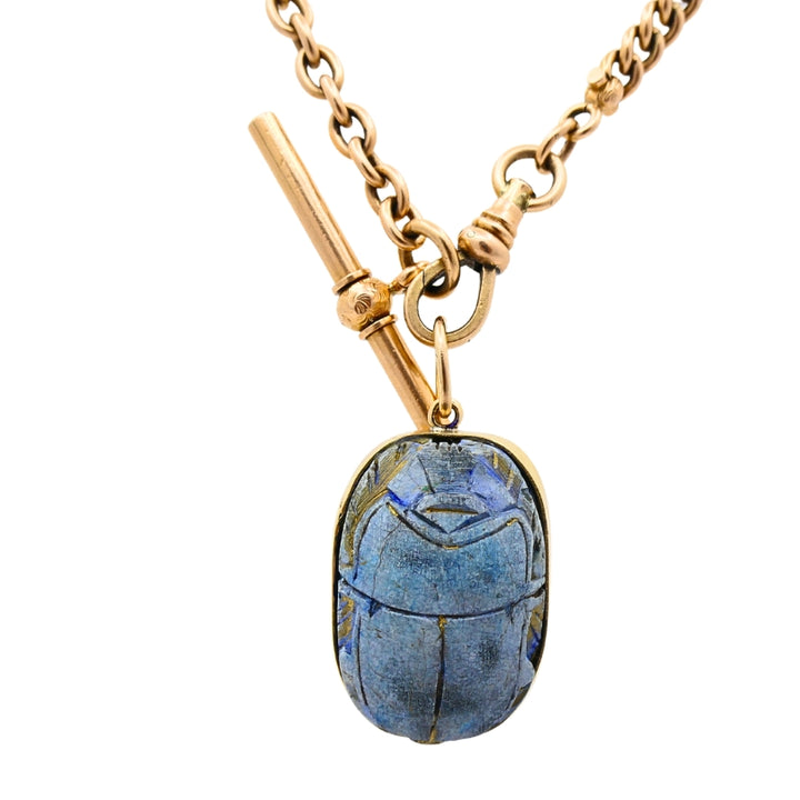 Scarab Necklace Vintage 14k Gold Watch Chain