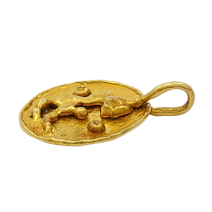 Jean Mahie 22k Gold Sculptural Abstract Pendant