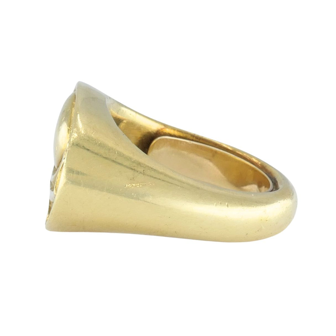 Vintage 1978 Egyptian Revival 18k Gold Signet Ring