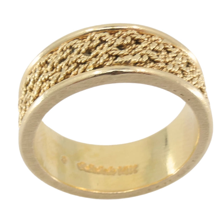 14k Woven Gold Ring Vintage Band Ring