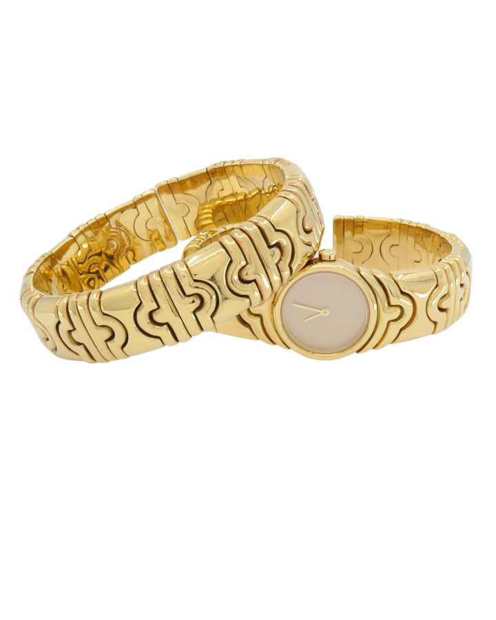 Bvlgari Bulgari Parentesi Gold Watch and Parentesi Bracelet 18k Gold Set