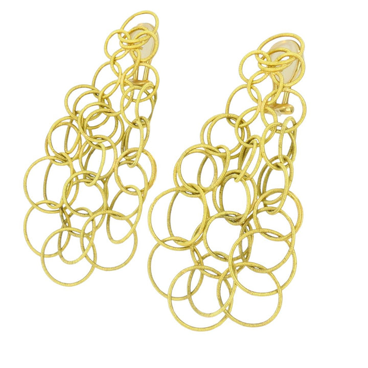 Vintage Buccellati 18k Yellow Gold Hawaii Drop Earrings