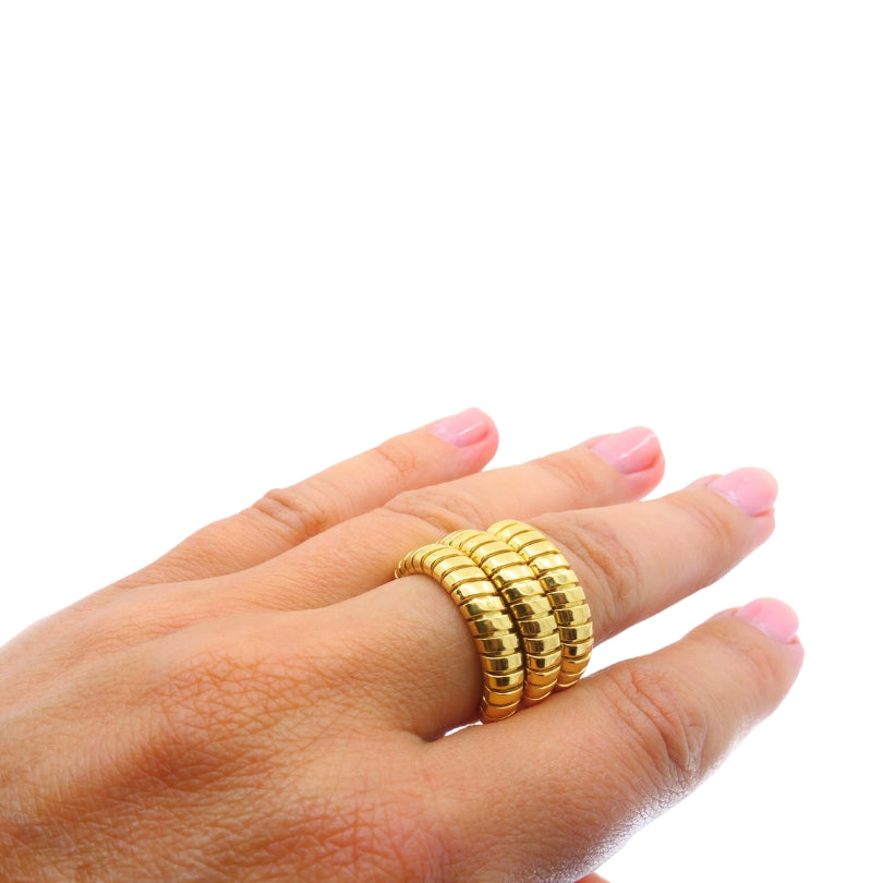 Bulgari Bvlgari Serpenti Tubogas 18k Gold Flexible Ring