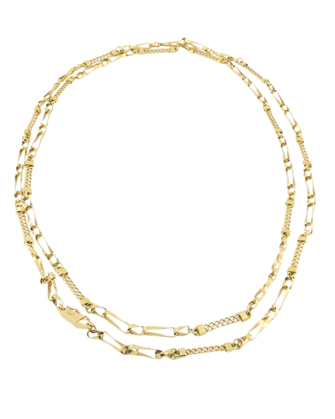 Vintage 18k Yellow Gold Chain Necklace 36” Long
