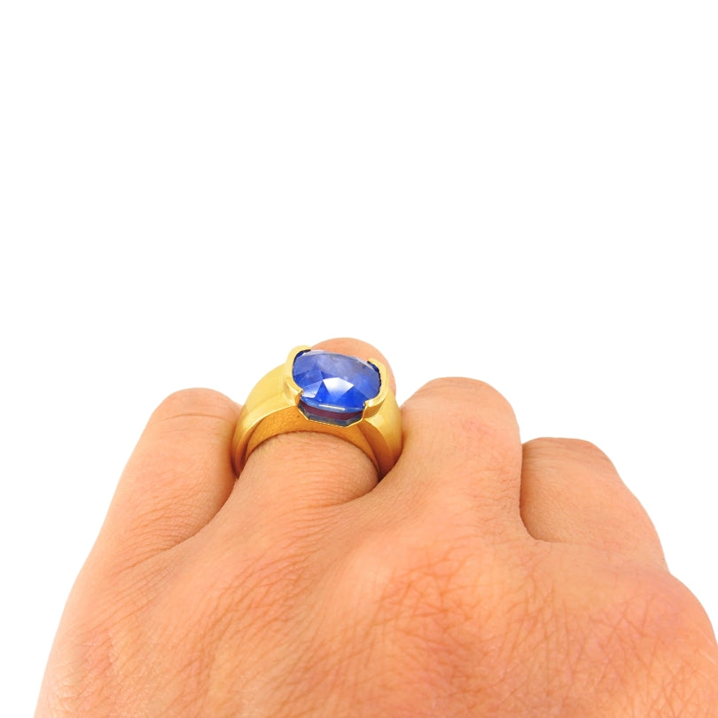 Burma Natural Sapphire 18K Gold Ring GIA Report