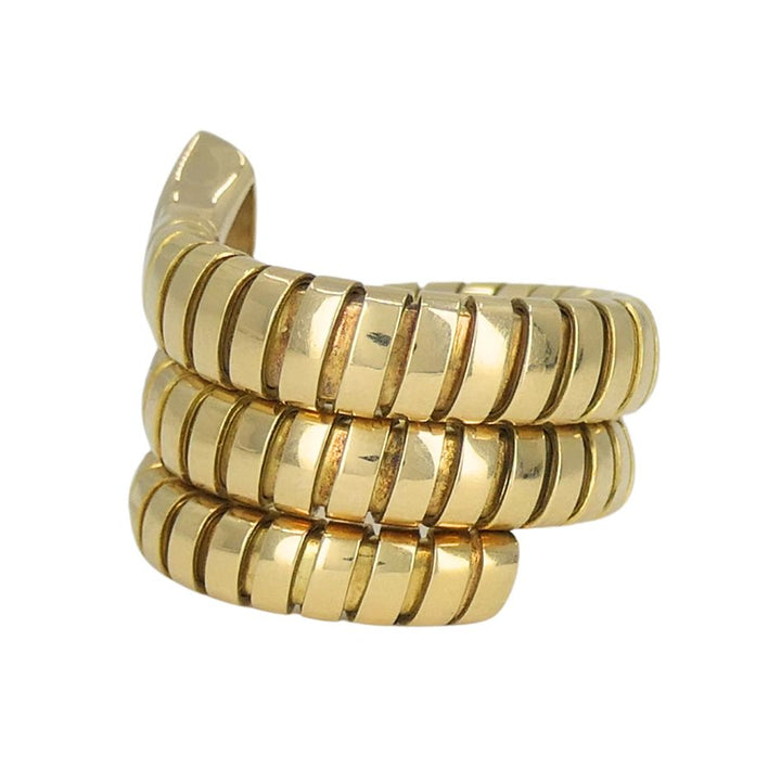 Vintage Bulgari Serpenti Tubogas 18k Gold Diamond Ring