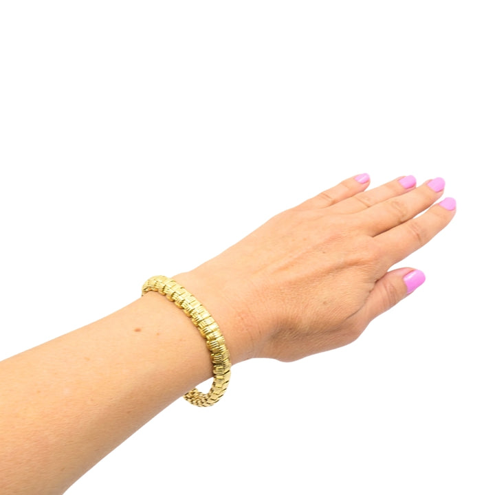 Vintage Cartier Paris 18k Gold Retro Grid Link Bracelet, 1950s-1970s