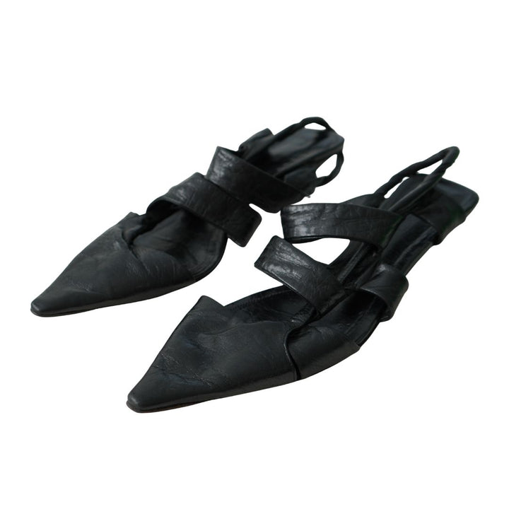 Bottega Veneta Black Nappa Leather Strappy Sandals 39