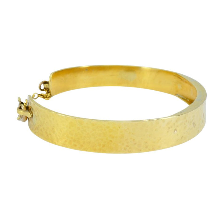 Vintage 18k Hammered Gold Cuff Bracelet