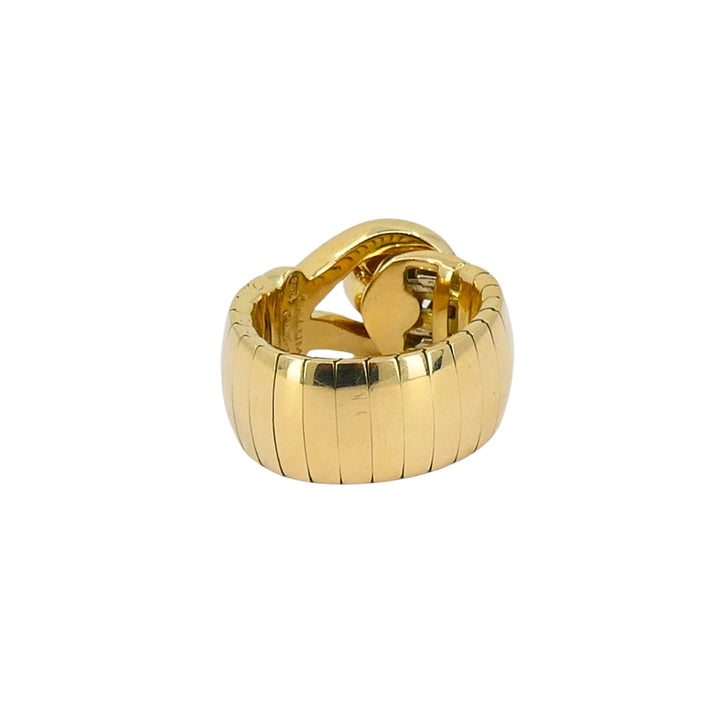Vintage Chaumet Paris 18k Gold Buckle Ring Diamonds