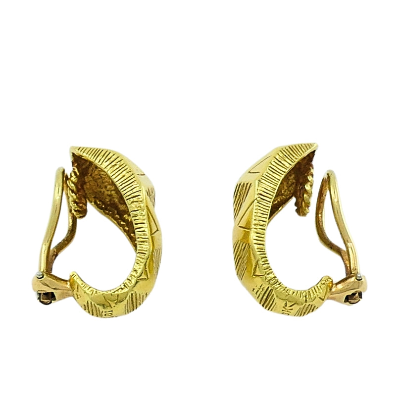 18k Gold Hoop Earrings Geometrical