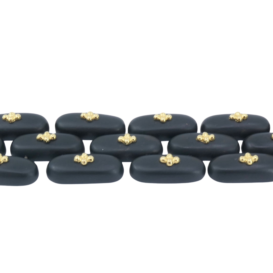 Vintage Angela Cummings Bracelet Gold Black Jade