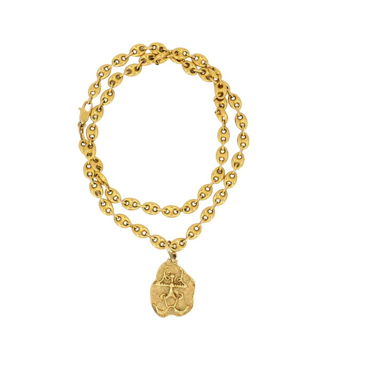 Libra Pendant Mariner Link 14k Gold Necklace