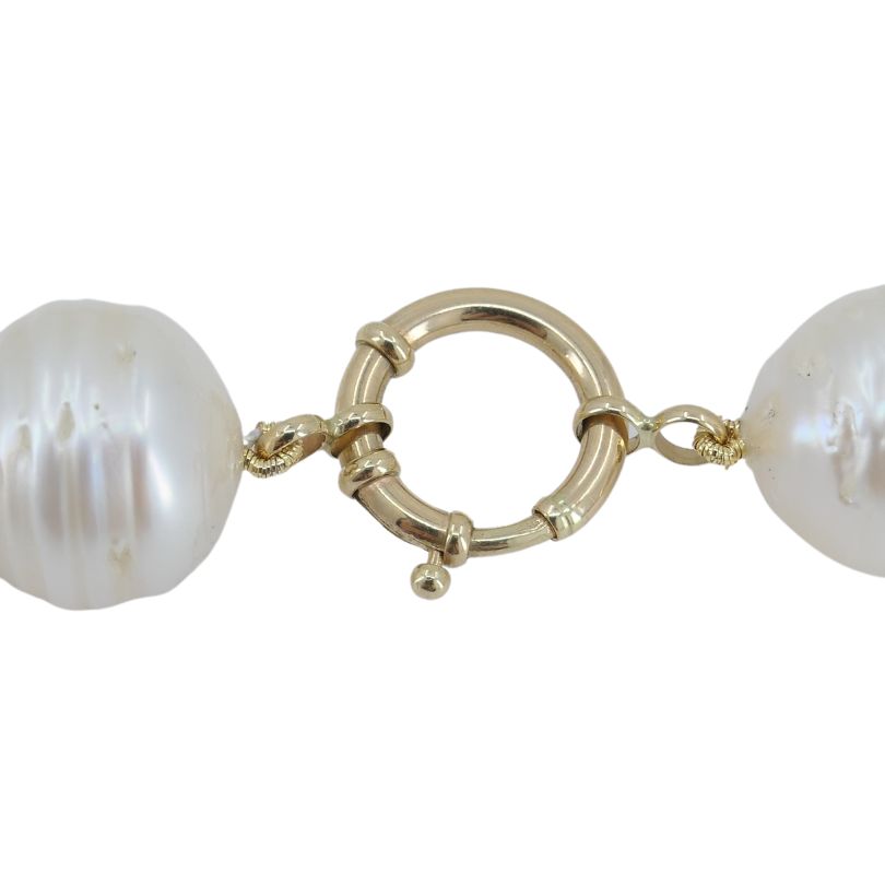 Vintage 14k Gold Baroque Cultured Pearl Necklace