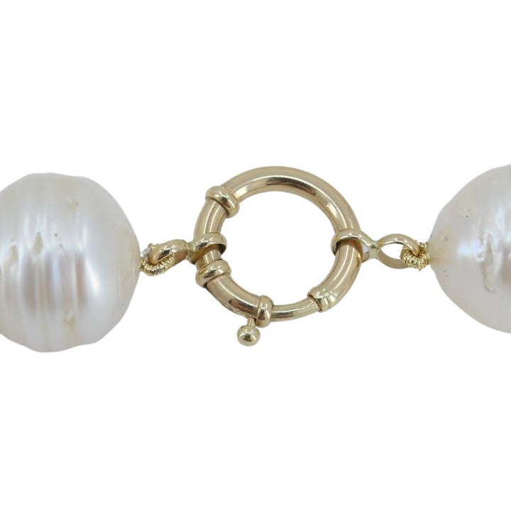 Vintage 14k Gold Baroque Cultured Pearl Necklace