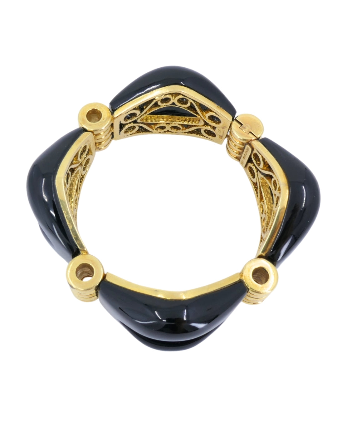 Tiffany & Co. Black Onyx Gold Bracelet 18k Cuff Bracelet